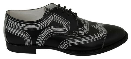 Dolce & Gabbana Elegant Black and White Derby Shoes - Sandy Store ByNet