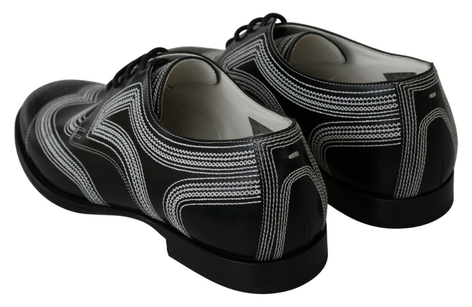 Dolce & Gabbana Elegant Black and White Derby Shoes - Sandy Store ByNet
