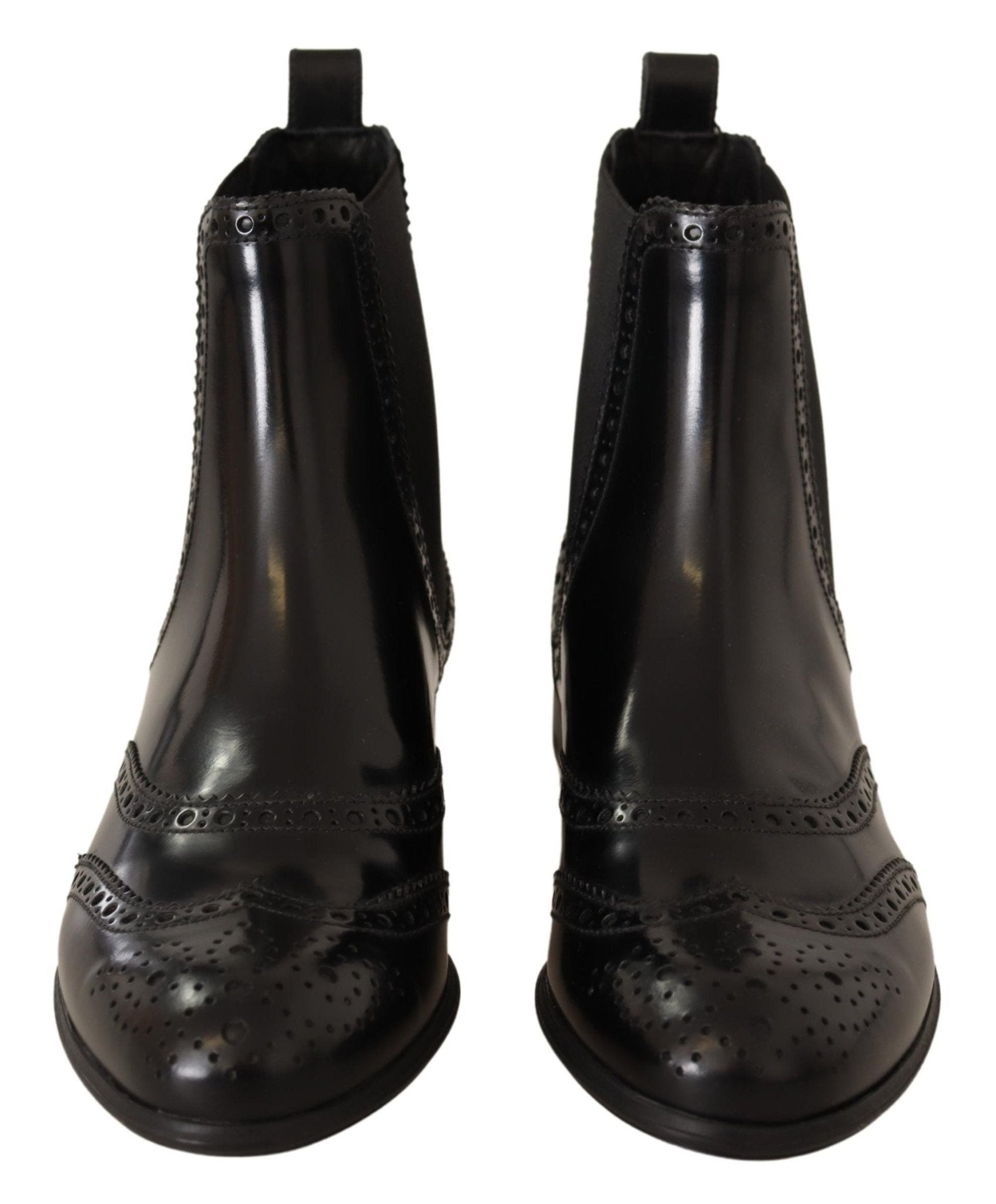 Dolce & Gabbana Elegant Black Ankle Wingtip Oxford Boots - Sandy Store ByNet
