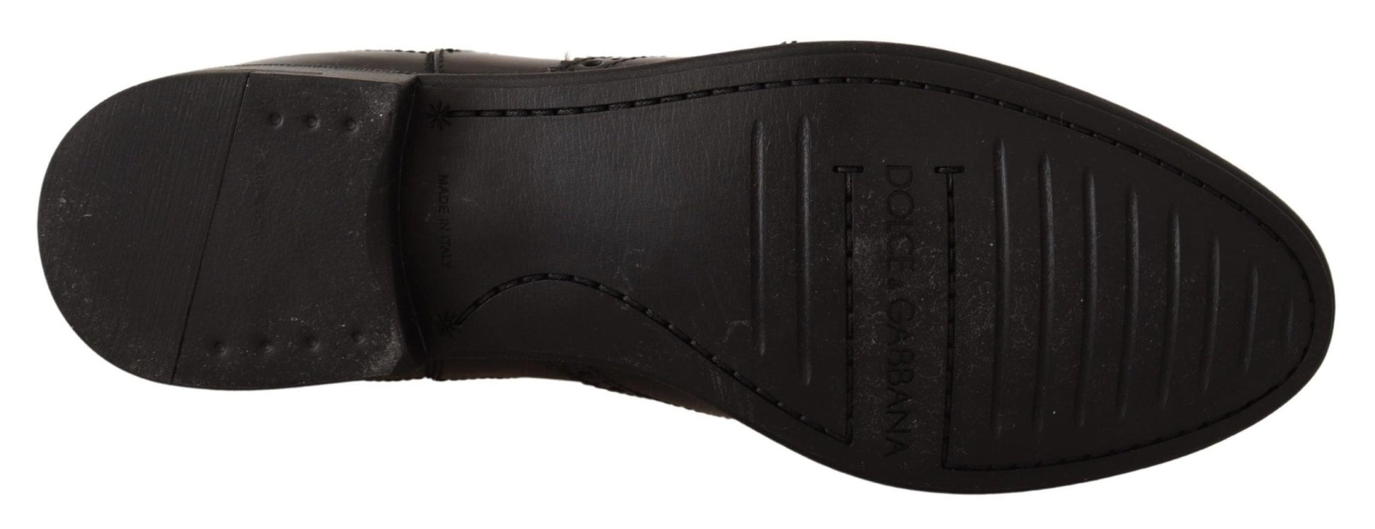 Dolce & Gabbana Elegant Black Ankle Wingtip Oxford Boots - Sandy Store ByNet