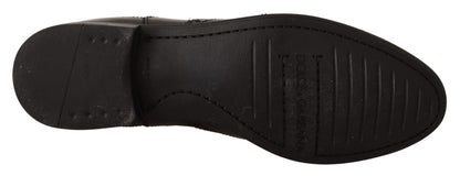 Dolce & Gabbana Elegant Black Ankle Wingtip Oxford Boots - Sandy Store ByNet