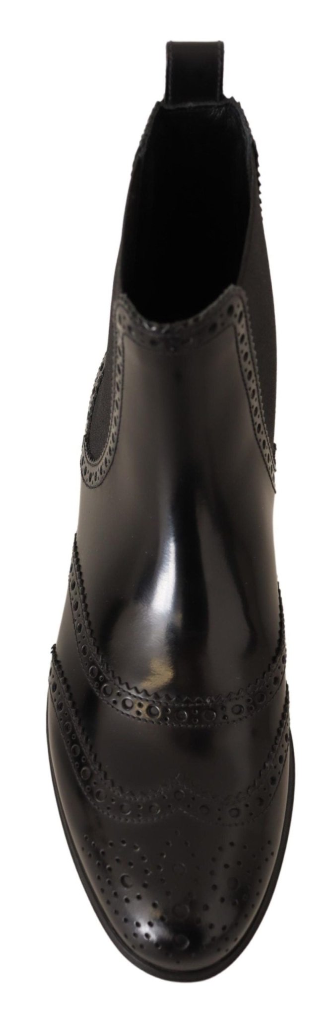 Dolce & Gabbana Elegant Black Ankle Wingtip Oxford Boots - Sandy Store ByNet