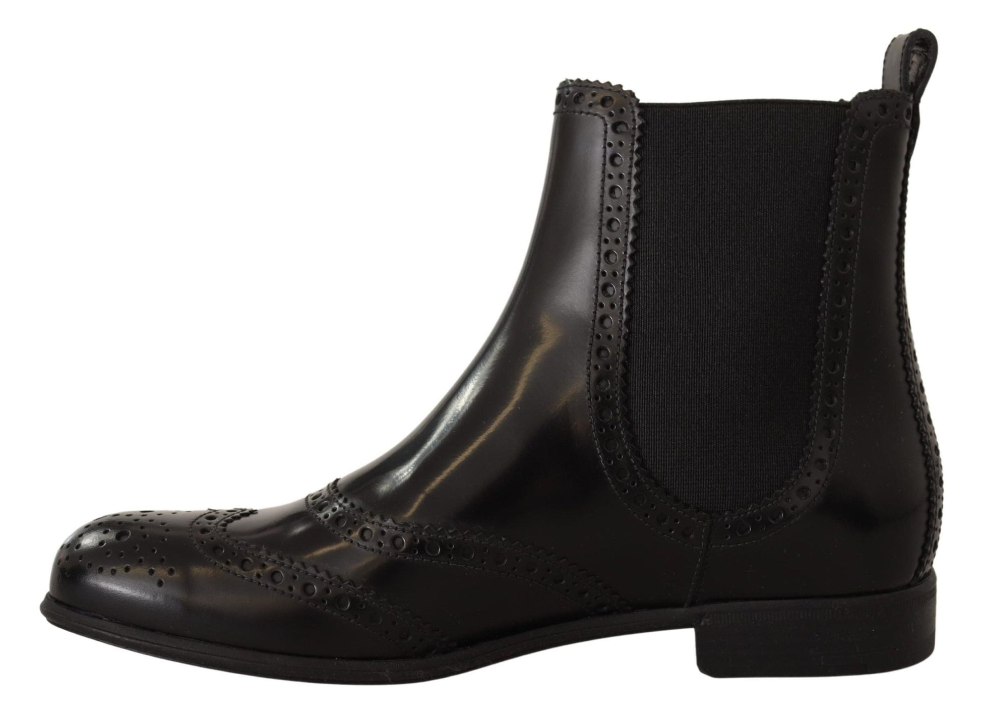 Dolce & Gabbana Elegant Black Ankle Wingtip Oxford Boots - Sandy Store ByNet