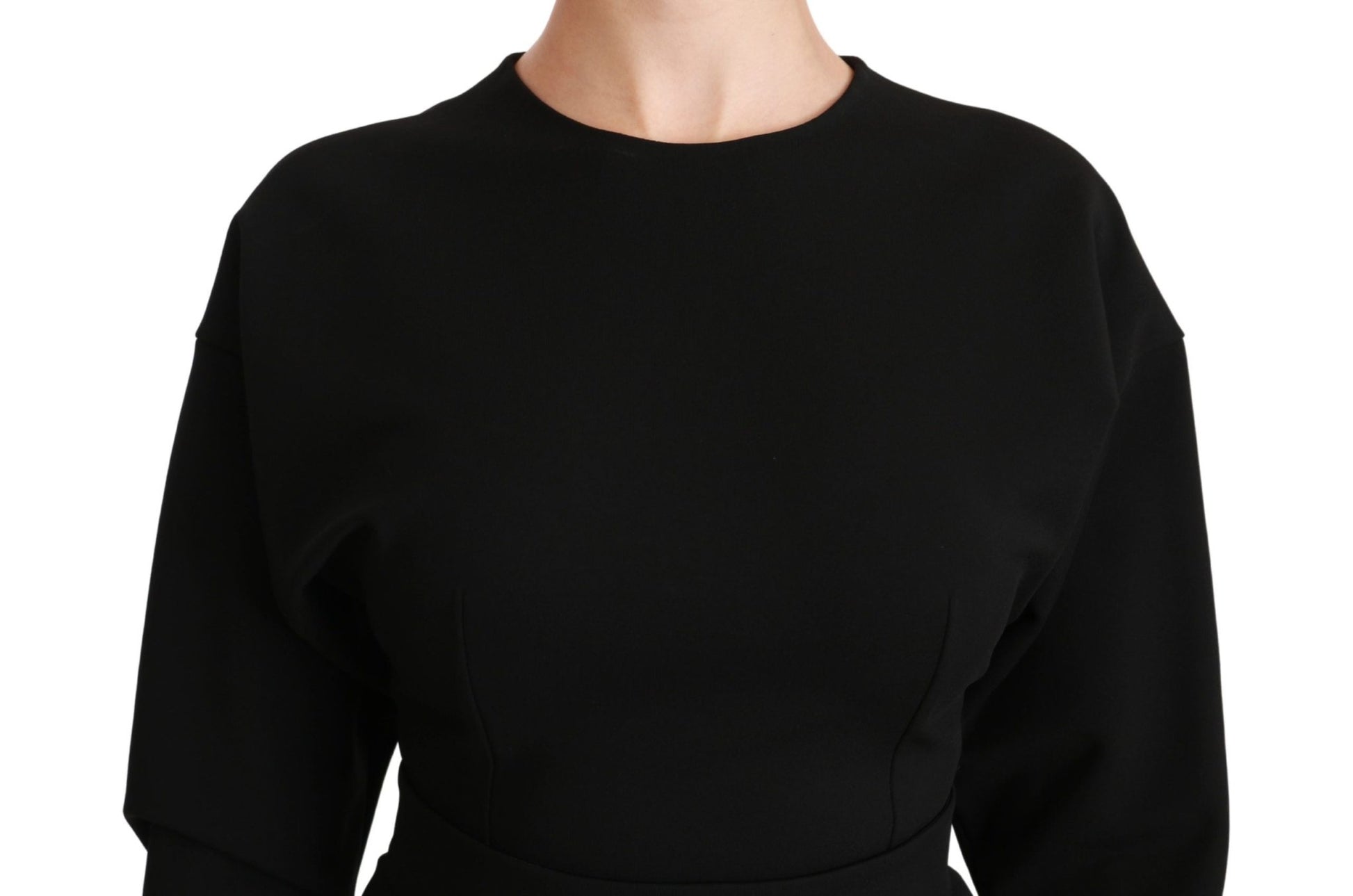 Dolce & Gabbana Elegant Black Bodycon Sheath Midi Dress - Sandy Store ByNet