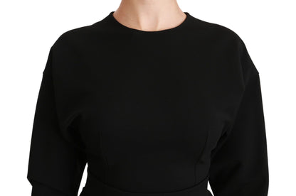 Dolce & Gabbana Elegant Black Bodycon Sheath Midi Dress - Sandy Store ByNet