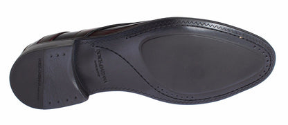 Dolce & Gabbana Elegant Black Bordeaux Striped Leather Dress Shoes - Sandy Store ByNet