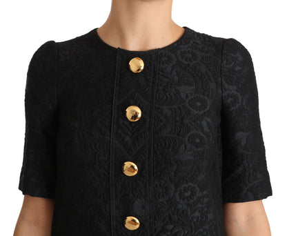 Dolce & Gabbana Elegant Black Button Embellished Mini Dress - Sandy Store ByNet