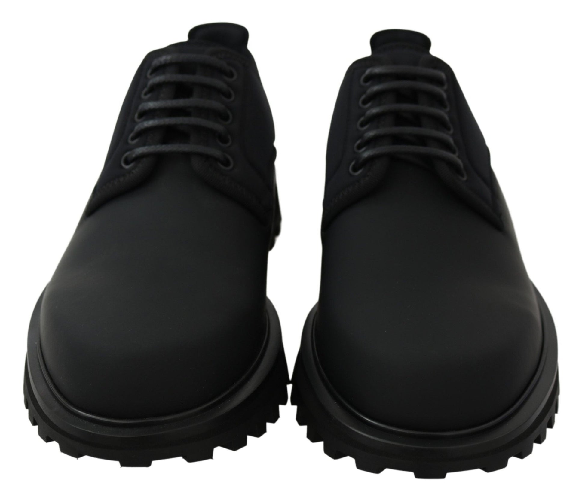 Dolce & Gabbana Elegant Black Calfskin Derby Shoes - Sandy Store ByNet