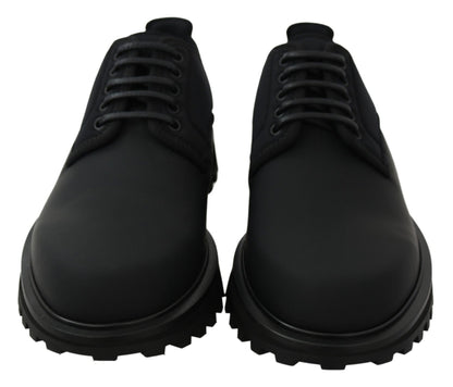 Dolce & Gabbana Elegant Black Calfskin Derby Shoes - Sandy Store ByNet