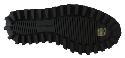 Dolce & Gabbana Elegant Black Calfskin Derby Shoes - Sandy Store ByNet