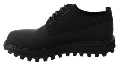 Dolce & Gabbana Elegant Black Calfskin Derby Shoes - Sandy Store ByNet