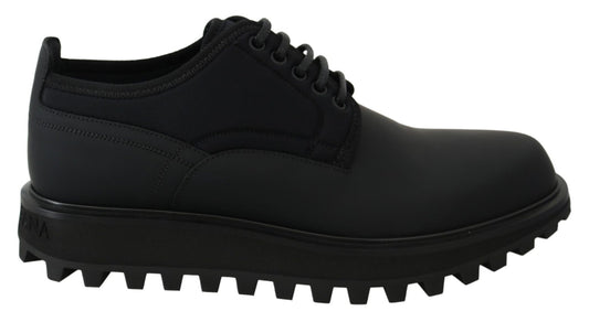 Dolce & Gabbana Elegant Black Calfskin Derby Shoes - Sandy Store ByNet