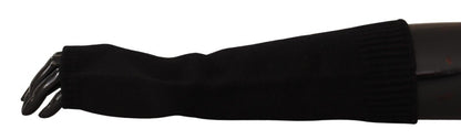 Dolce & Gabbana Elegant Black Cashmere Fingerless Gloves - Sandy Store ByNet