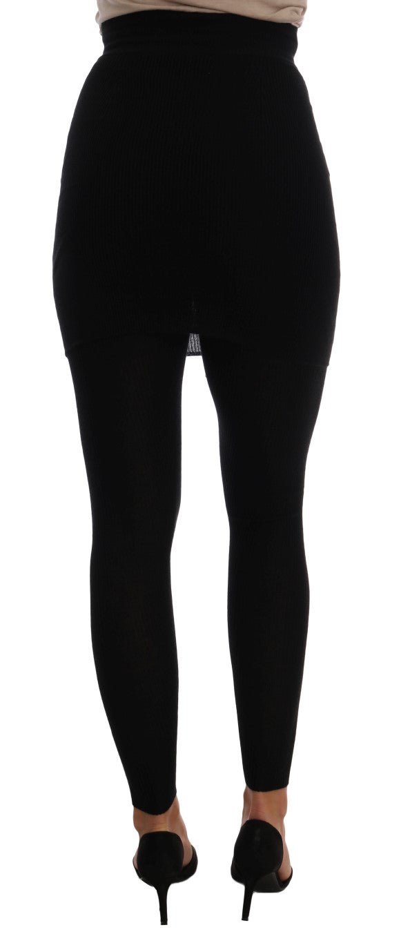 Dolce & Gabbana Elegant Black Cashmere Silk Stretch Pants - Sandy Store ByNet