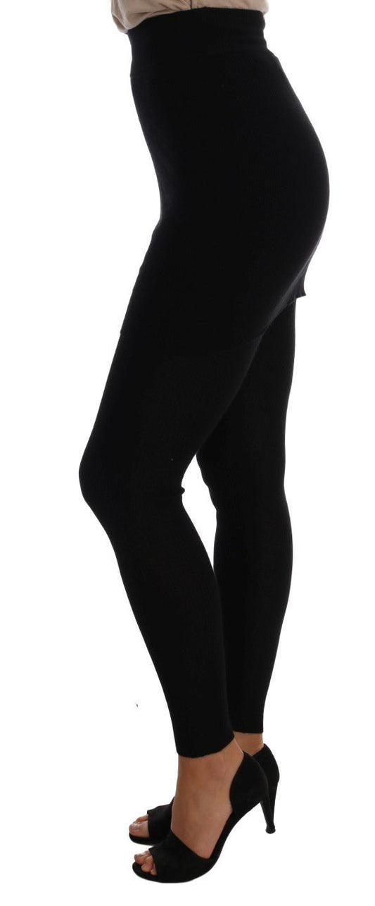 Dolce & Gabbana Elegant Black Cashmere Silk Stretch Pants - Sandy Store ByNet