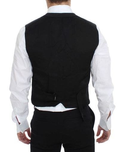 Dolce & Gabbana Elegant Black Cotton Blend Dress Vest - Sandy Store ByNet
