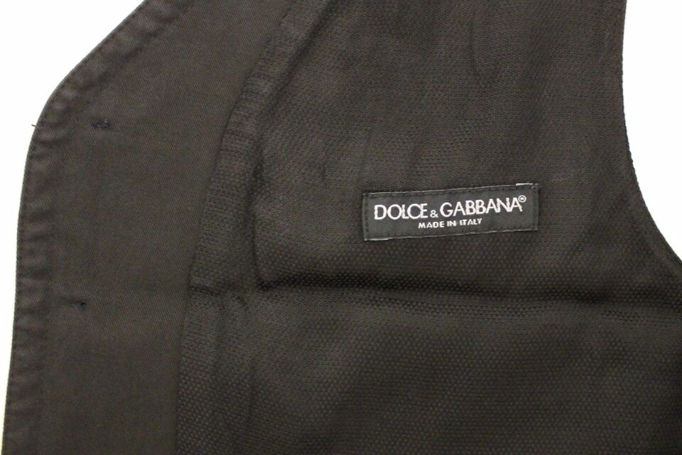 Dolce & Gabbana Elegant Black Cotton Blend Dress Vest - Sandy Store ByNet