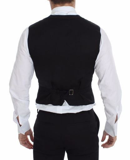 Dolce & Gabbana Elegant Black Cotton Blend Dress Vest - Sandy Store ByNet