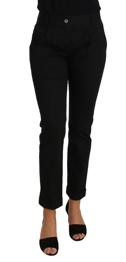 Dolce & Gabbana Elegant Black Cotton Dress Pants - Sandy Store ByNet