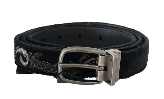 Dolce & Gabbana Elegant Black Cotton - Leather Men's Belt - Sandy Store ByNet