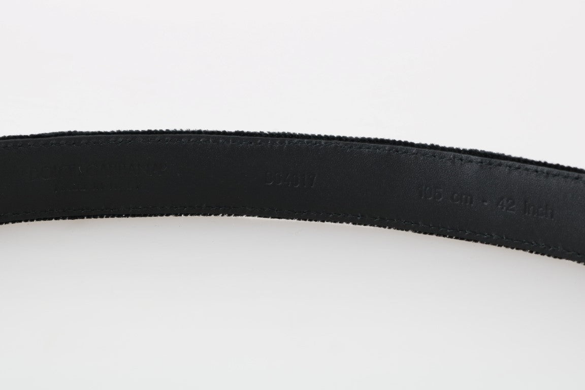Dolce & Gabbana Elegant Black Cotton - Leather Men's Belt - Sandy Store ByNet
