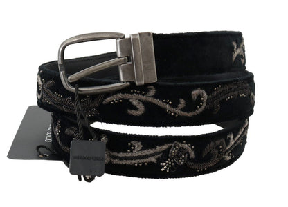 Dolce & Gabbana Elegant Black Cotton - Leather Men's Belt - Sandy Store ByNet