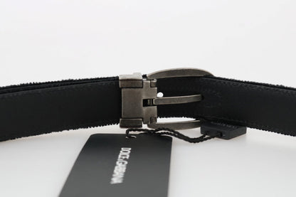 Dolce & Gabbana Elegant Black Cotton - Leather Men's Belt - Sandy Store ByNet