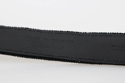 Dolce & Gabbana Elegant Black Cotton - Leather Men's Belt - Sandy Store ByNet