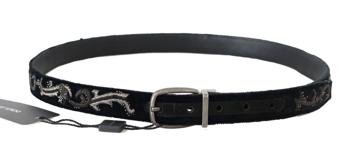 Dolce & Gabbana Elegant Black Cotton - Leather Men's Belt - Sandy Store ByNet