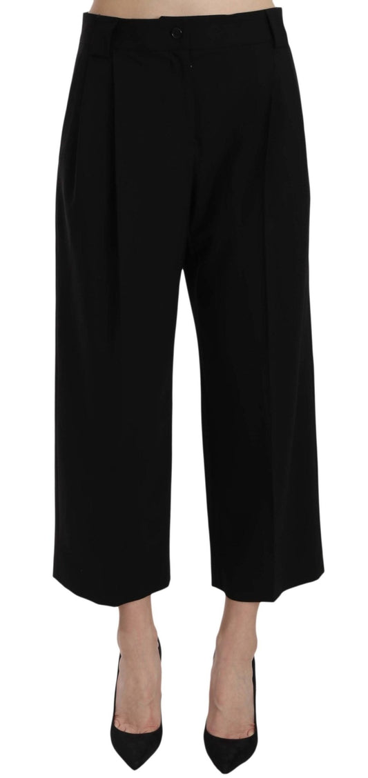 Dolce & Gabbana Elegant Black Cotton Trousers - Sandy Store ByNet