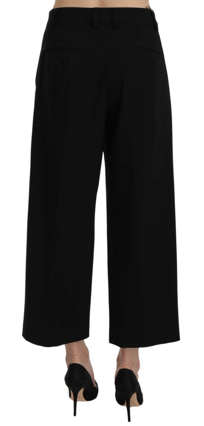 Dolce & Gabbana Elegant Black Cotton Trousers - Sandy Store ByNet