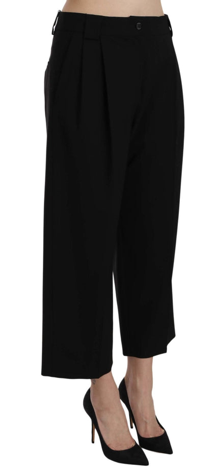 Dolce & Gabbana Elegant Black Cotton Trousers - Sandy Store ByNet