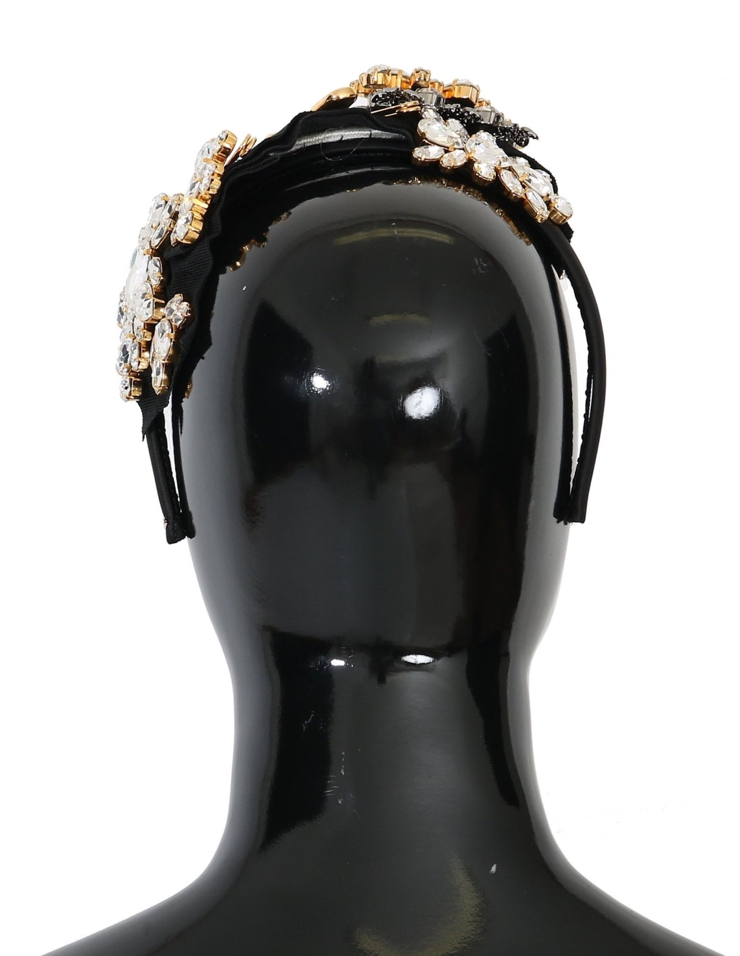 Dolce & Gabbana Elegant Black Crystal Headband Diadem - Sandy Store ByNet