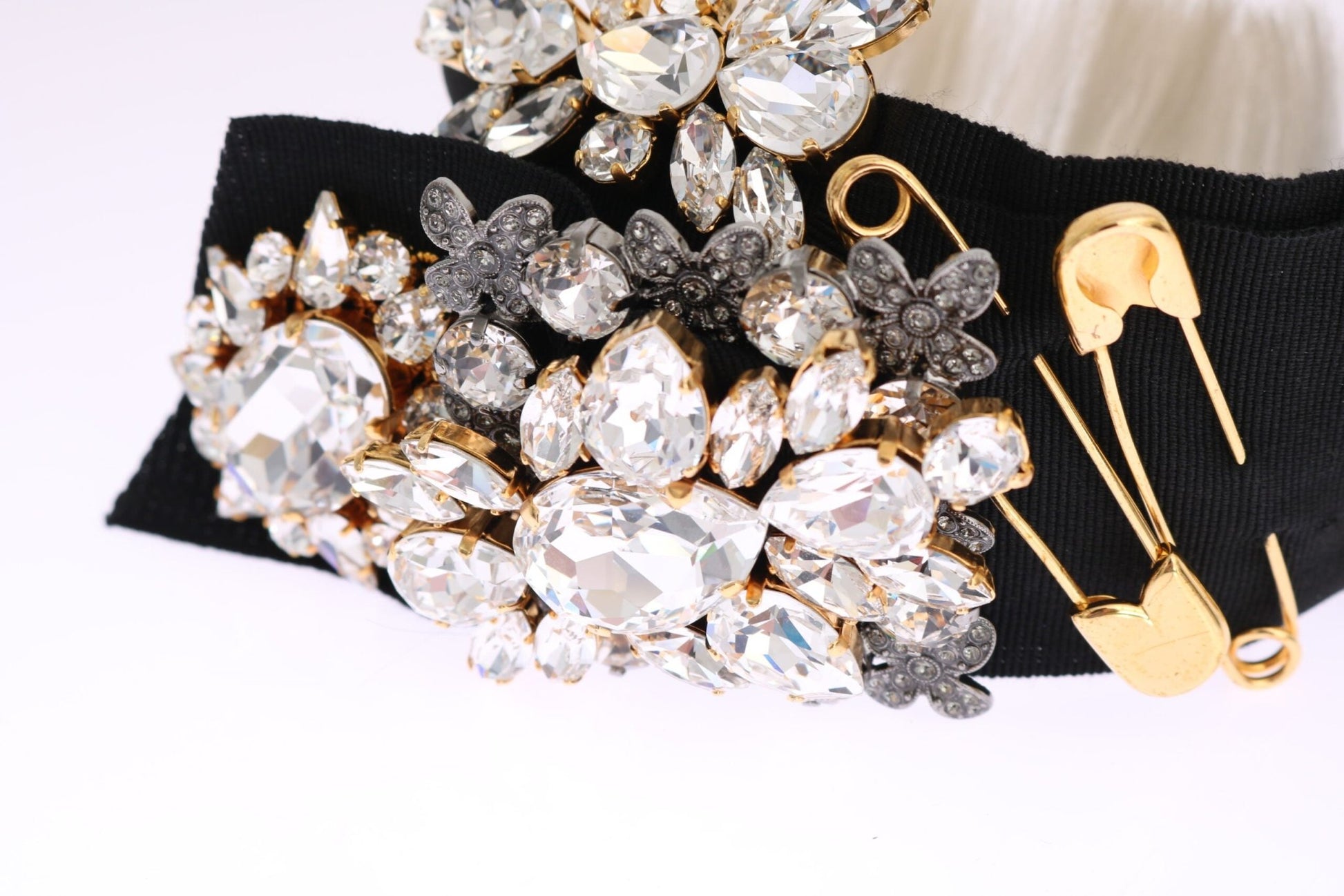 Dolce & Gabbana Elegant Black Crystal Headband Diadem - Sandy Store ByNet