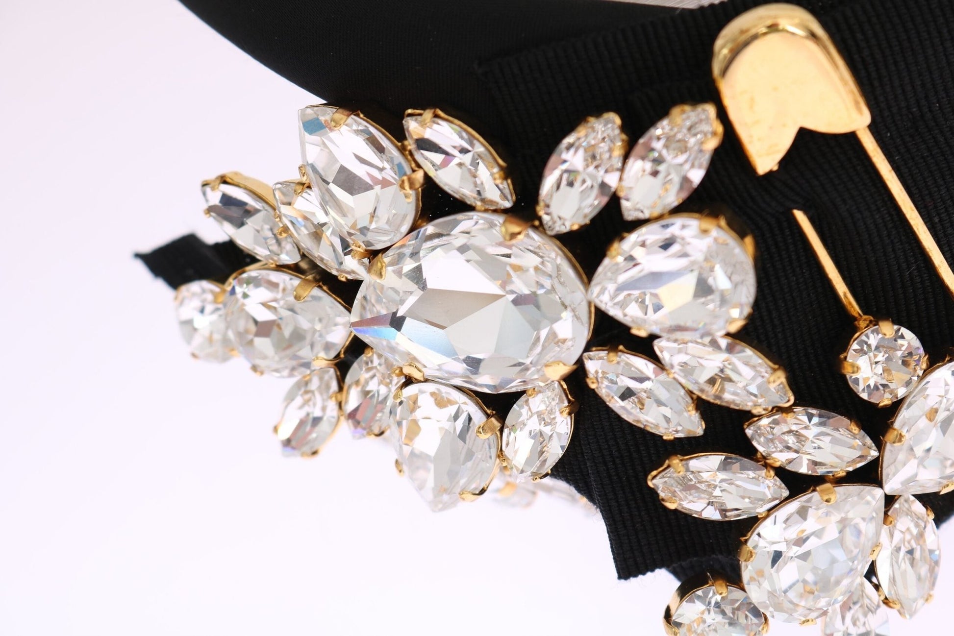 Dolce & Gabbana Elegant Black Crystal Headband Diadem - Sandy Store ByNet
