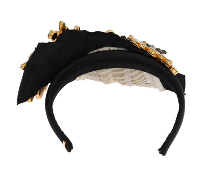 Dolce & Gabbana Elegant Black Crystal Headband Diadem - Sandy Store ByNet