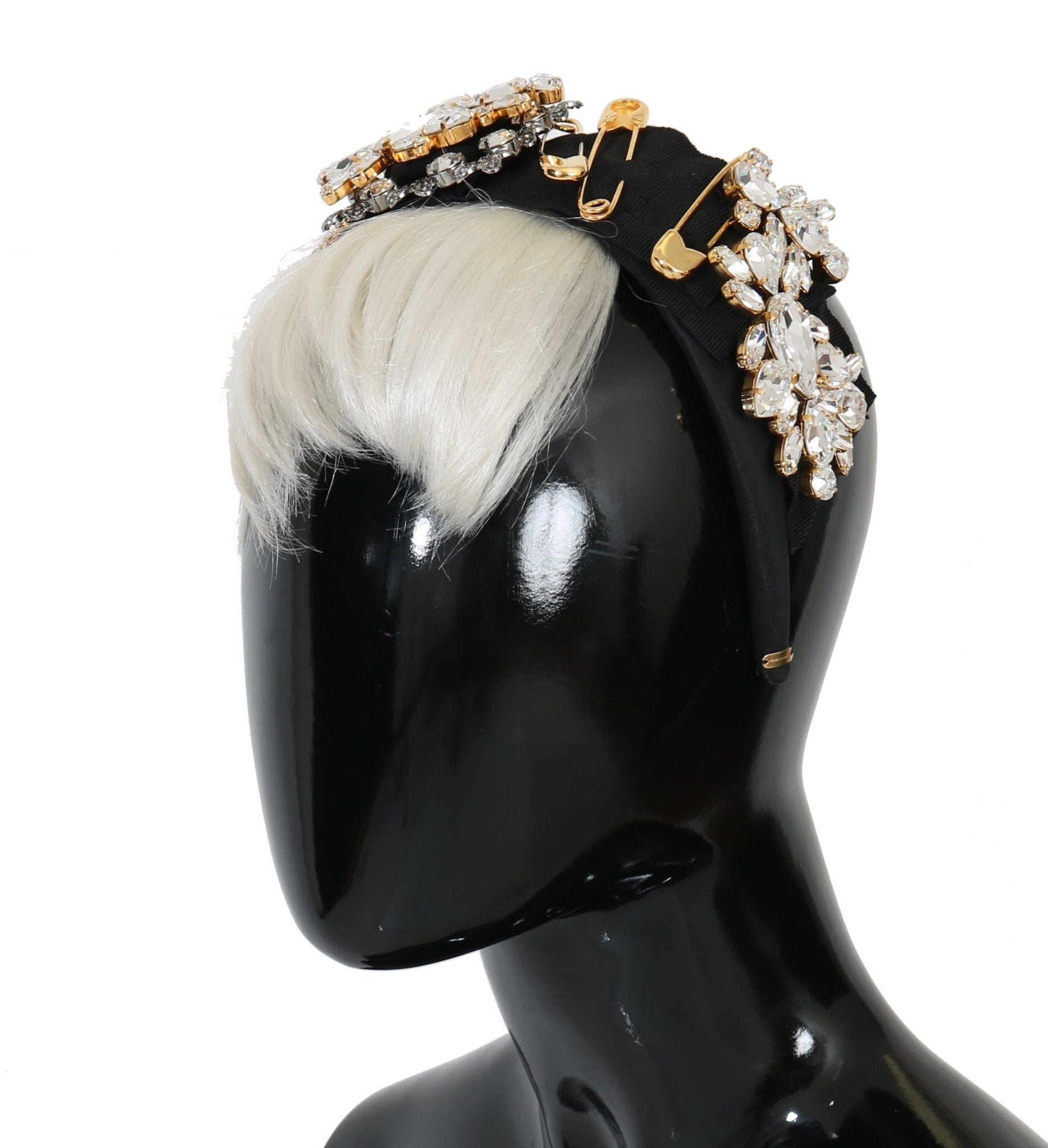 Dolce & Gabbana Elegant Black Crystal Headband Diadem - Sandy Store ByNet