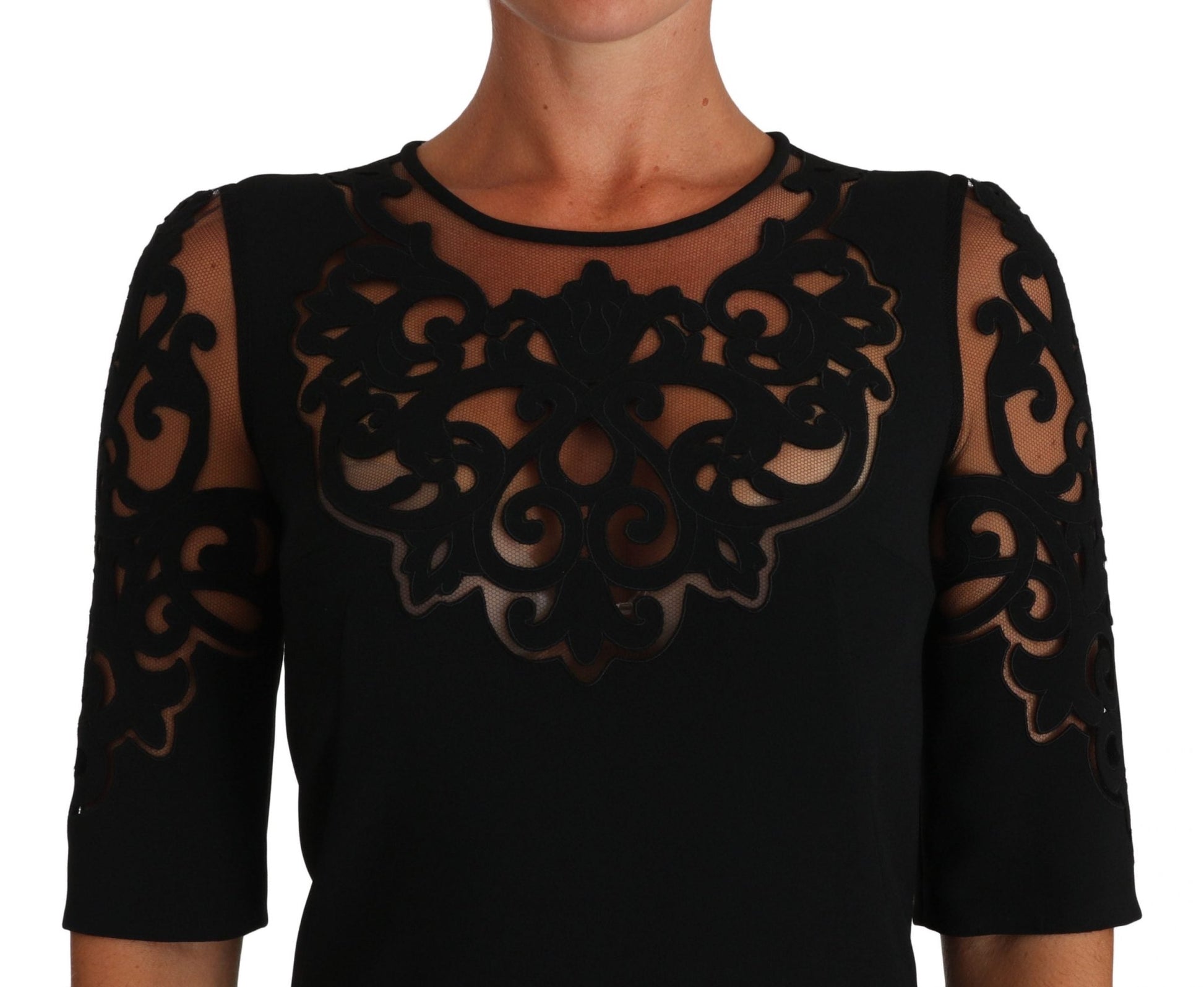 Dolce & Gabbana Elegant Black Cut - Out Detail Dress - Sandy Store ByNet