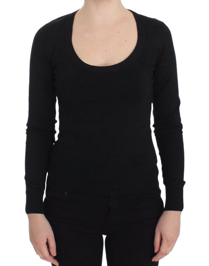 Dolce & Gabbana Elegant Black Deep Crewneck Sweater - Sandy Store ByNet