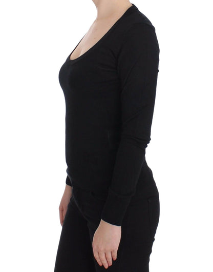Dolce & Gabbana Elegant Black Deep Crewneck Sweater - Sandy Store ByNet