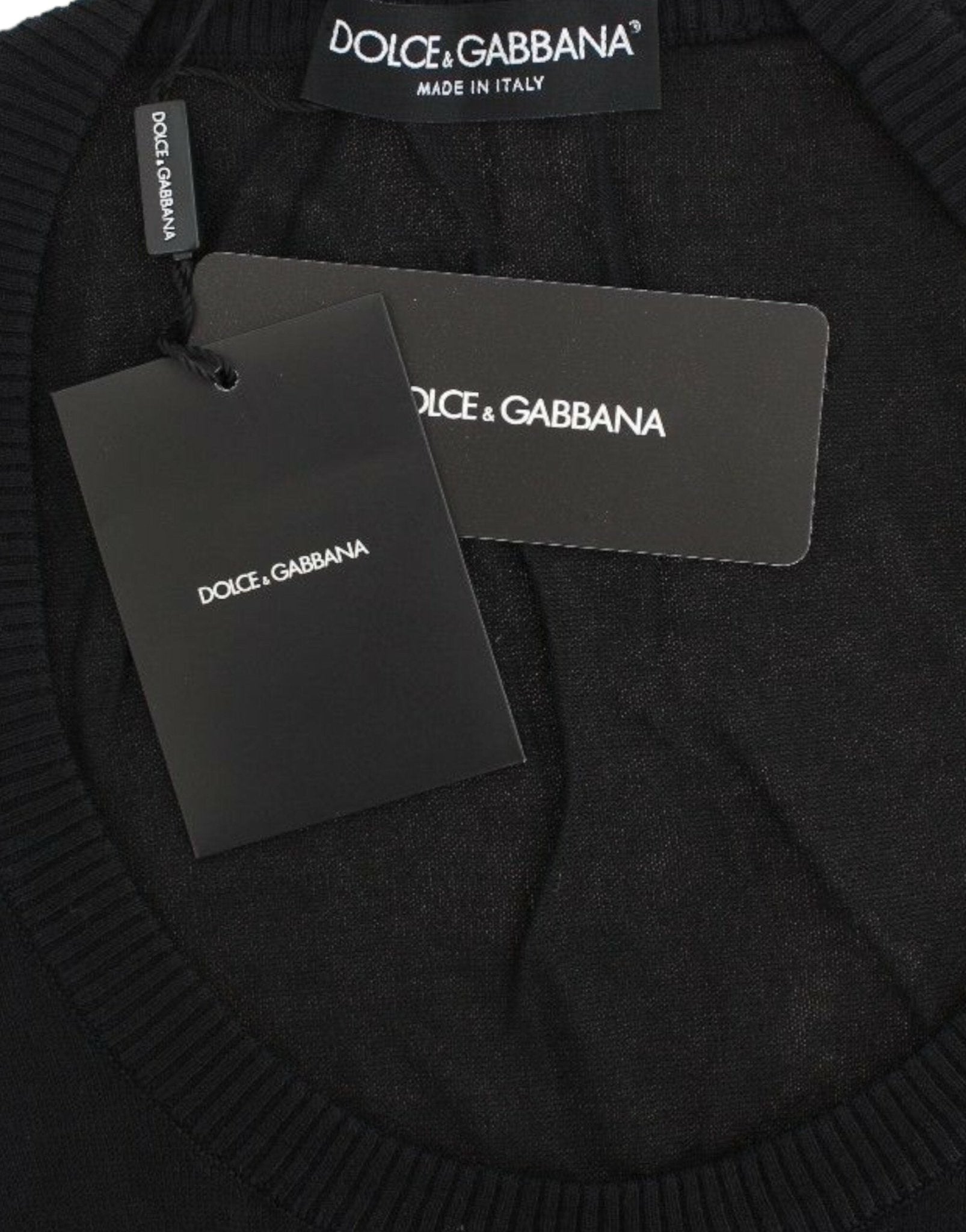 Dolce & Gabbana Elegant Black Deep Crewneck Sweater - Sandy Store ByNet
