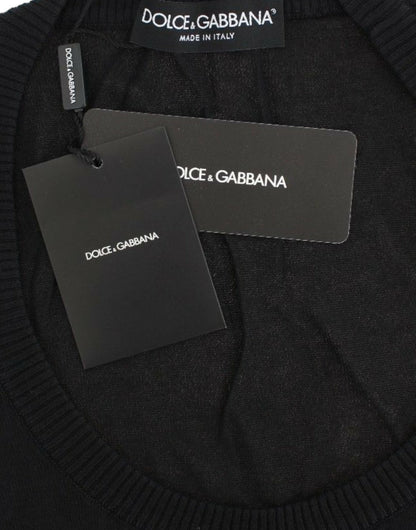 Dolce & Gabbana Elegant Black Deep Crewneck Sweater - Sandy Store ByNet