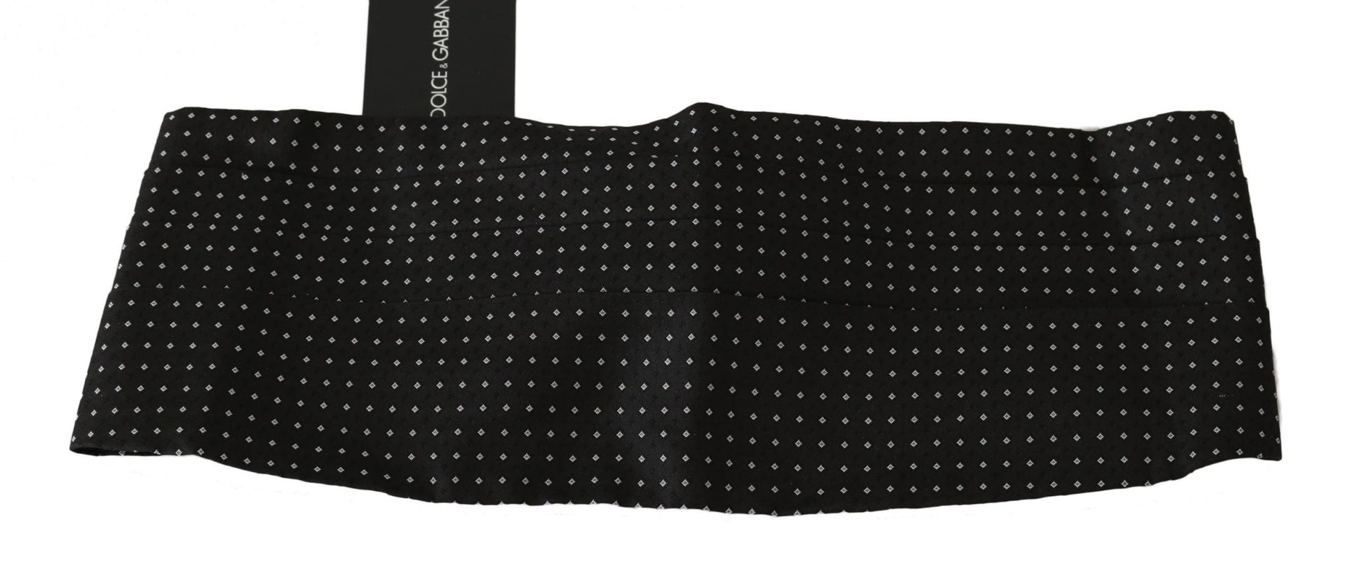 Dolce & Gabbana Elegant Black Dotted Silk Cummerbund - Sandy Store ByNet