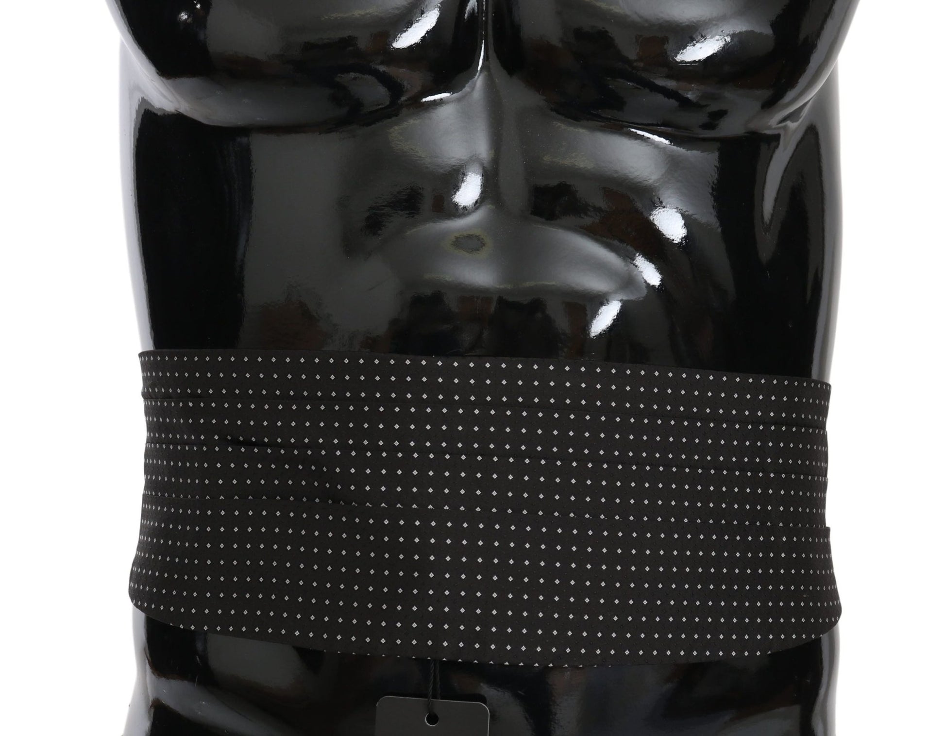 Dolce & Gabbana Elegant Black Dotted Silk Cummerbund - Sandy Store ByNet