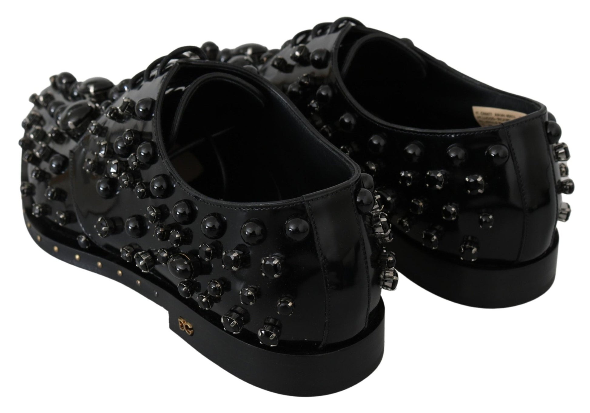 Dolce & Gabbana Elegant Black Dress Shoes with Crystals - Sandy Store ByNet