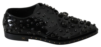 Dolce & Gabbana Elegant Black Dress Shoes with Crystals - Sandy Store ByNet