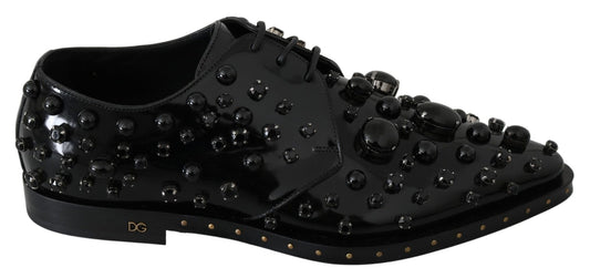 Dolce & Gabbana Elegant Black Dress Shoes with Crystals - Sandy Store ByNet