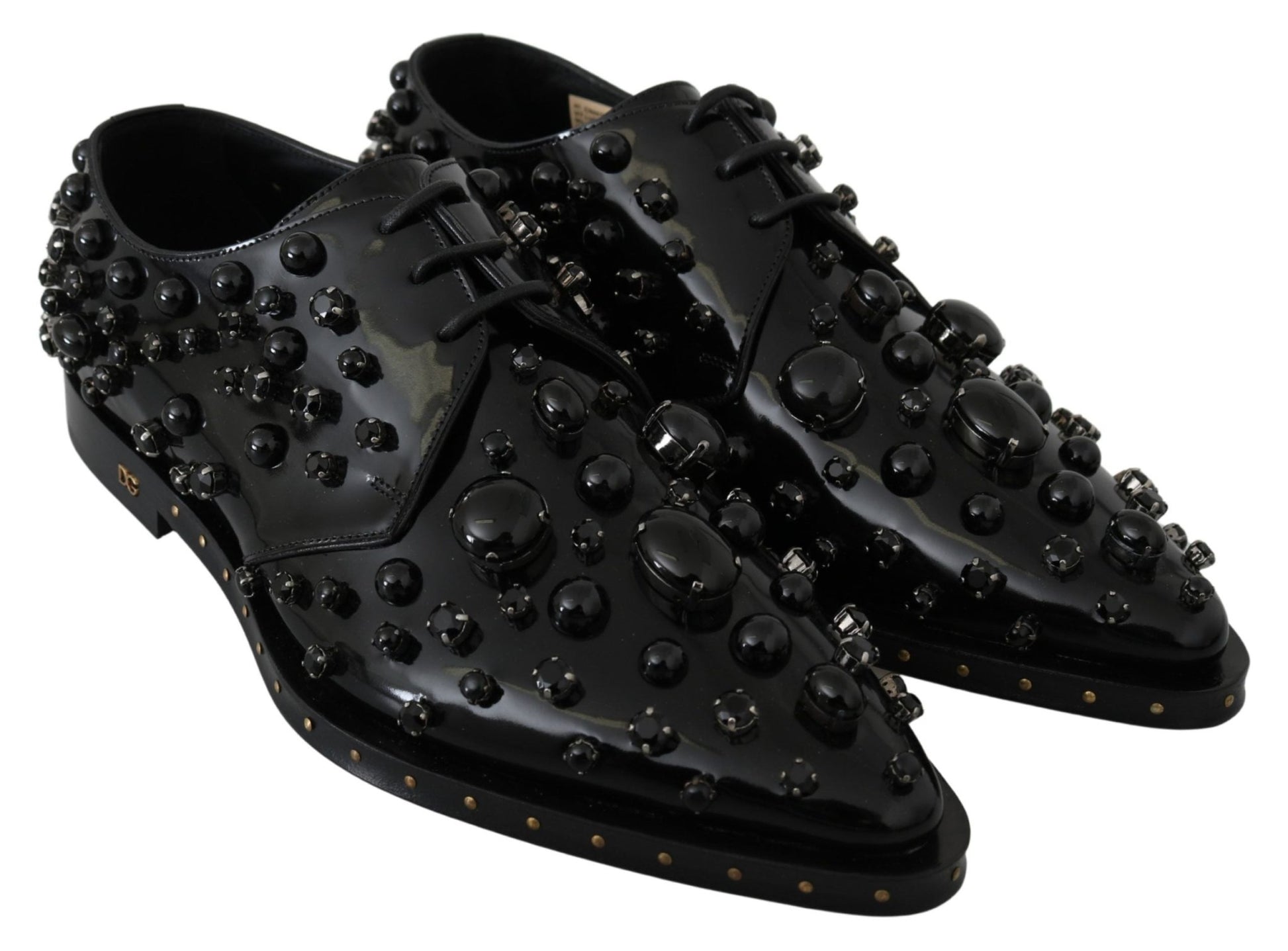 Dolce & Gabbana Elegant Black Dress Shoes with Crystals - Sandy Store ByNet