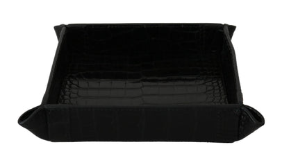 Dolce & Gabbana Elegant Black Exotic Skin Entry Tray - Sandy Store ByNet