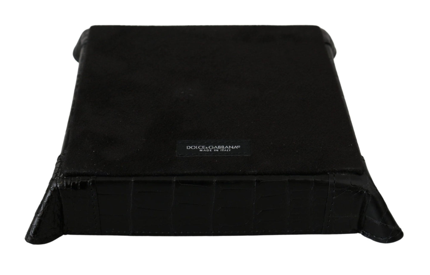 Dolce & Gabbana Elegant Black Exotic Skin Entry Tray - Sandy Store ByNet